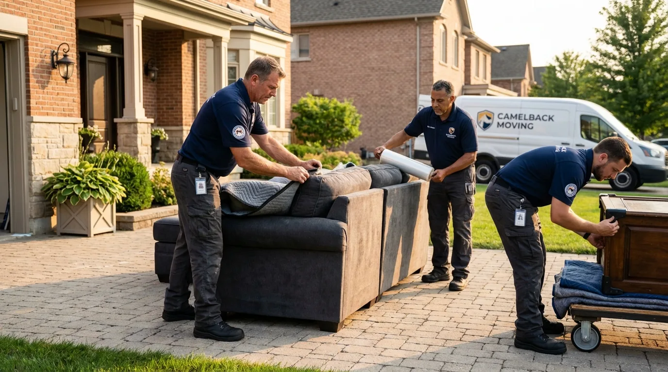 Large estate moving crew wrapping furniture in Polkton, NC